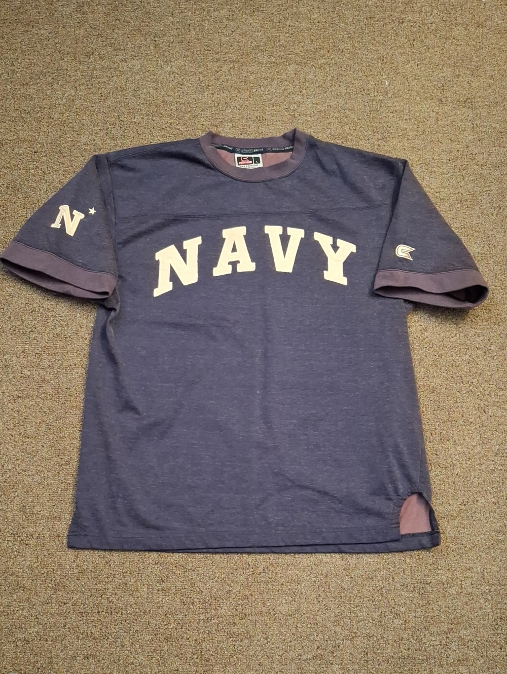 Colosseum Navy Short Sleeve Crewneck Tee with White NAVY Graphic